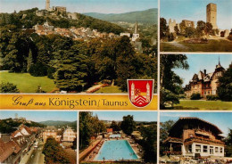 73935474 Koenigstein__Taunus Panorama Burgruine Ortspartien Schwimmbad Hotel - Koenigstein