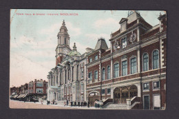 ENGLAND - Woolwich Town Hall And Grand Theatre Vintage Used Postcard As Scans - Altri & Non Classificati