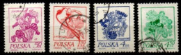 POLOGNE   -    1974 .  Y&T N° 2136 - 2138 - 2140 - 2141 Oblitérés.  Fleurs  / Plantes. - Usados