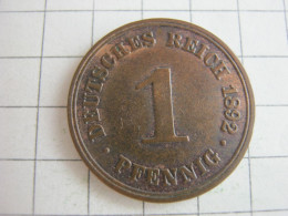 Germany 1 Pfennig 1892 A - 1 Pfennig