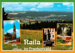 73936402 Naila Panorama Kirche Rathausbrunnen Park - Naila