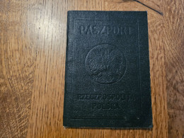 1948 Poland Passport Passeport Issued In Strasbourg For Travel To Switzerland & France - Documenti Storici