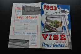 VISE SUR MEUSE VOUS INVITE 1953 Régionalisme Plan Monument Bateaux De Touristes Robinson-Plage Calendrier Gildes - Belgien