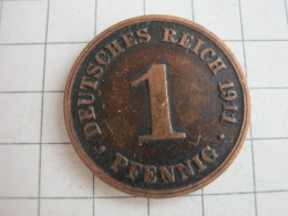 Germany 1 Pfennig 1911 D - 1 Pfennig