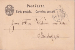 PK 13  Zuckenriet - Bischofszell  (Stabstempel)         1881 - Ganzsachen