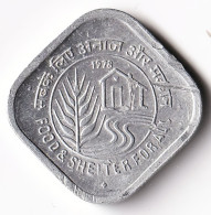 INDIA COIN LOT 88, 5 PAISE 1978, FOOD & SHELTER FOR ALL, FAO, BOMBAY MINT, XF - Inde