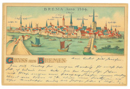 GER 36 - 16853 BREMEN, Litho, Germany - Old Postcard - Used - Bremen