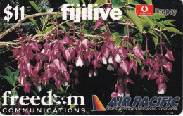 TARJETA DE FIJI DE $11 DE VODAFONE DE UNAS FLORES (FLOR-FLOWER) (AIR PACIFIC) - Figi