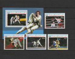 Mauritania 1987 Olympic Games Seoul, Judo, Boxing, Fencing, Wrestling Set Of 4 + S/s MNH - Summer 1988: Seoul