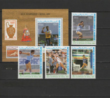Mauritania 1988 Olympic Games Seoul, Javelin, Athletics Set Of 4 + S/s MNH - Ete 1988: Séoul