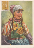 Carte Maximum Pays-Bas 1958 Costume Traditionnel - Cartoline Maximum