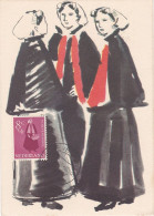 Carte Maximum Pays-Bas 1958 Costume Traditionnel - Cartoline Maximum