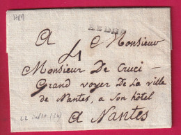 MARQUE REDON ILLE ET VILAINE 1789 LENAIN N°2 INDICE 14 POUR NANTES LETTRE - 1701-1800: Vorläufer XVIII