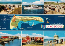 73934526 Langeoog_Nordseebad Strand MS Langeoog Strand Hafen Ortsblick Strandhue - Langeoog