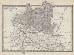 Lombardia - Carta Geografica D'epoca - 1936 Vintage Map - Landkarten