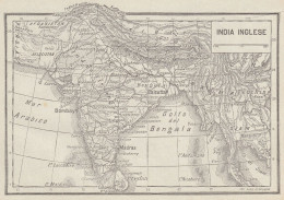 India Inglese - Carta Geografica D'epoca - 1936 Vintage Map - Cartes Géographiques