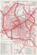Pianta Della Città Di Vicenza - Mappa Geografica D'epoca - 1967 Old Map - Cartes Géographiques