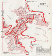 Pianta Della Città Di Chieti - Mappa Geografica D'epoca - 1967 Vintage Map - Geographical Maps