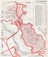 Pianta Della Città Di Catanzaro - Mappa Geografica D'epoca - 1967 Old Map - Cartes Géographiques