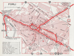 Pianta Della Città Di Forlì - Mappa Geografica D'epoca - 1967 Vintage Map - Geographical Maps