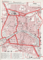 Pianta Della Città Di Pisa - Mappa Geografica D'epoca - 1967 Vintage Map - Landkarten