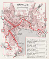 Pianta Della Città Di Rapallo - Mappa Geografica D'epoca - 1967 Old Map - Geographical Maps