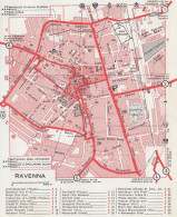 Pianta Della Città Di Ravenna - Mappa Geografica D'epoca - 1967 Old Map - Geographical Maps