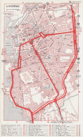 Pianta Della Città Di Livorno - Mappa Geografica D'epoca - 1967 Old Map - Landkarten