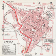 Pianta Della Città Dell'Aquila - Mappa Geografica D'epoca - 1967 Old Map - Carte Geographique