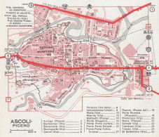 Pianta Della Città Di Ascoli Piceno - Mappa Geografica D'epoca - 1967 Map - Carte Geographique