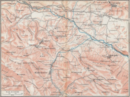 Gavignano E Dintorni - Mappa Geografica D'epoca - 1924 Vintage Map - Geographical Maps