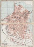 Pianta Della Città Di Mantova - Carta Geografica D'epoca - 1923 Old Map - Cartes Géographiques