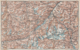 Italia - Maloia - Bernini - Carta Geografica D'epoca - 1923 Vintage Map - Geographische Kaarten