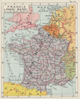 Francia E Paesi Bassi - Carta Geografica D'epoca - 1933 Vintage Map - Geographische Kaarten