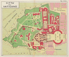 Città Del Vaticano - Carta Geografica D'epoca - 1933 Vintage Map - Geographische Kaarten