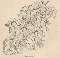 Italia - Alpi Retiche - Schizzo Geografico D'epoca - 1922 Vintage Map - Cartes Géographiques