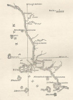 Follonica E Dintorni - Mappa Geografica D'epoca - 1913 Vintage Map - Cartes Géographiques