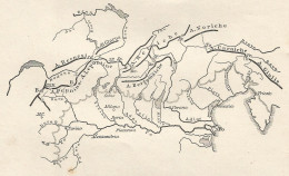 Alpi Bernesi - Mappa Geografica D'epoca - 1913 Vintage Map - Carte Geographique