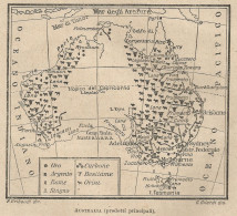 Australia - Prodotti Principali - Mappa D'epoca - 1922 Vintage Map - Carte Geographique