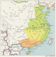 La Cina Nel 1935 - Mappa D'epoca - 1943 Vintage Map - Carte Geographique