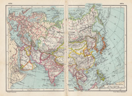 Asia - Carta Geografica D'epoca - 1936 Vintage Map - Mapas Geográficas