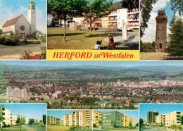 73934315 Herford Kath Kirche Amselplatz Bismarckturm Panorama Halberstaedter Str - Herford