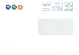 FRANCE - 2024 - POSTAL FRANKING MACHINE COVER TO DUBAI. - Covers & Documents