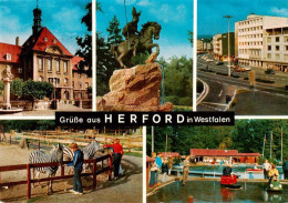 73934305 Herford Rathaus Wittekind-Denkmal Berliner Strasse Tierpark Mit Kinders - Herford