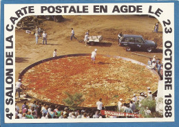 *CPM - 4ème Salon De La Carte Postale D'AGDE (34) -  La Plus Grande Paella Du Monde - Collector Fairs & Bourses