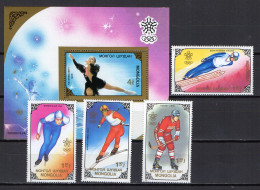 Mongolia 1988 Olympic Games Calgary Set Of 4 + S/s MNH - Invierno 1988: Calgary