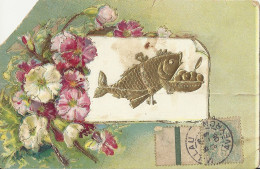 *CPA Gaufrée - 1er Avril - Poisson, Fleurs - 1 De April (pescado De Abril)