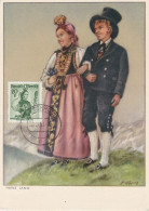 Carte Maximum Autriche Osterreich 1958 Costume Traditionnel - Maximum Cards