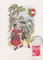Carte Maximum Autriche Osterreich 1950 Costume Traditionnel - Maximumkaarten