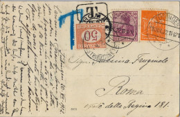 1922 , TÜBINGEN - ROMA , T.P. CIRCULADA , TASA , TAX , TAXE , INSUFICIENCIA DE FRANQUEO - Lettres & Documents